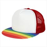 Rainbow Visor with White Crown and Red Mesh